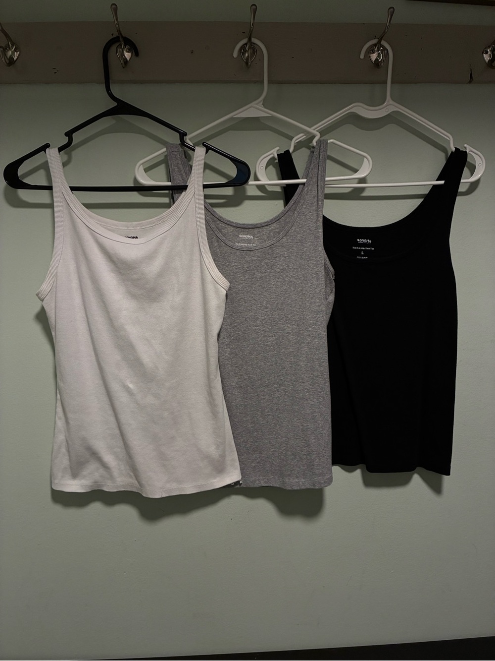 Sonoma Tank Top Trio - White, Gray, Black